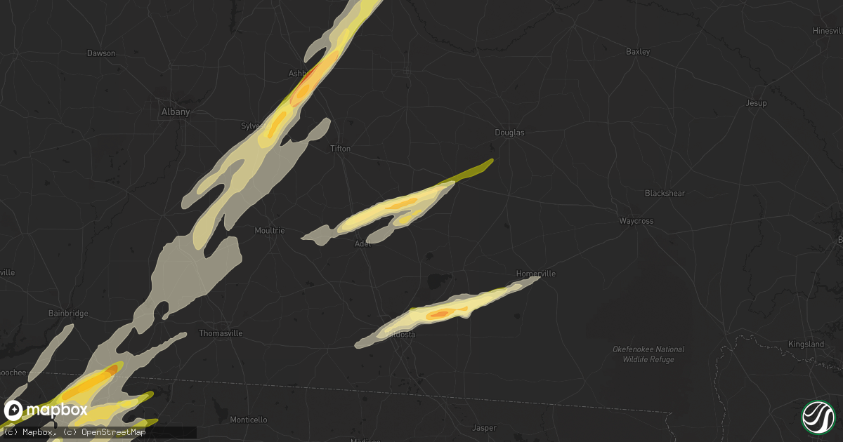 Hail map in Nashville, GA on March 26, 2024