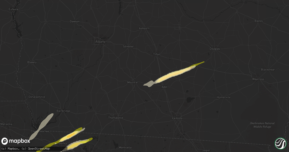 Hail map in Norman Park, GA on March 26, 2024