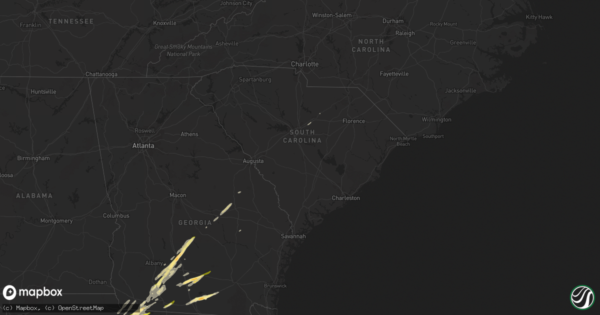 Hail map in South Carolina on March 26, 2024