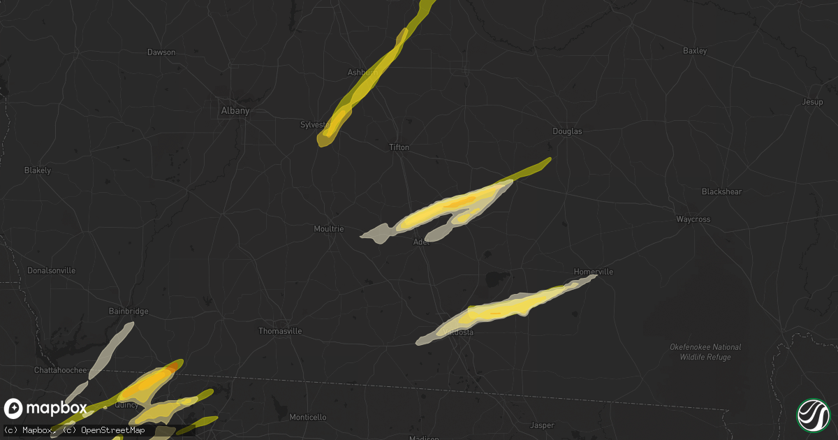Hail map in Sparks, GA on March 26, 2024