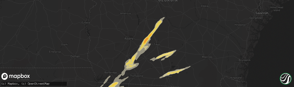 Hail map in Sumner, GA on March 26, 2024