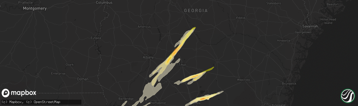 Hail map in Sycamore, GA on March 26, 2024