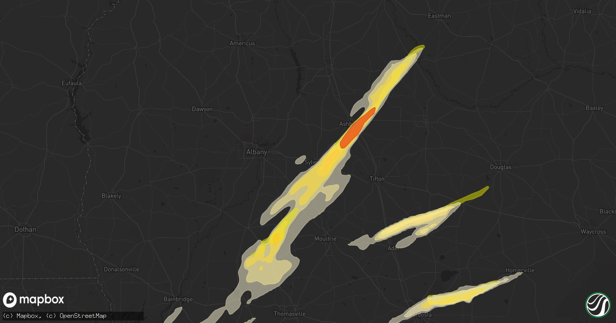 Hail map in Sylvester, GA on March 26, 2024