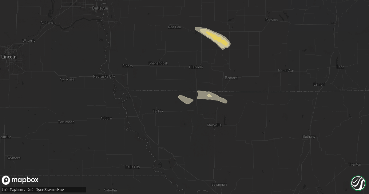 Hail map in Elmo, MO on March 26, 2025