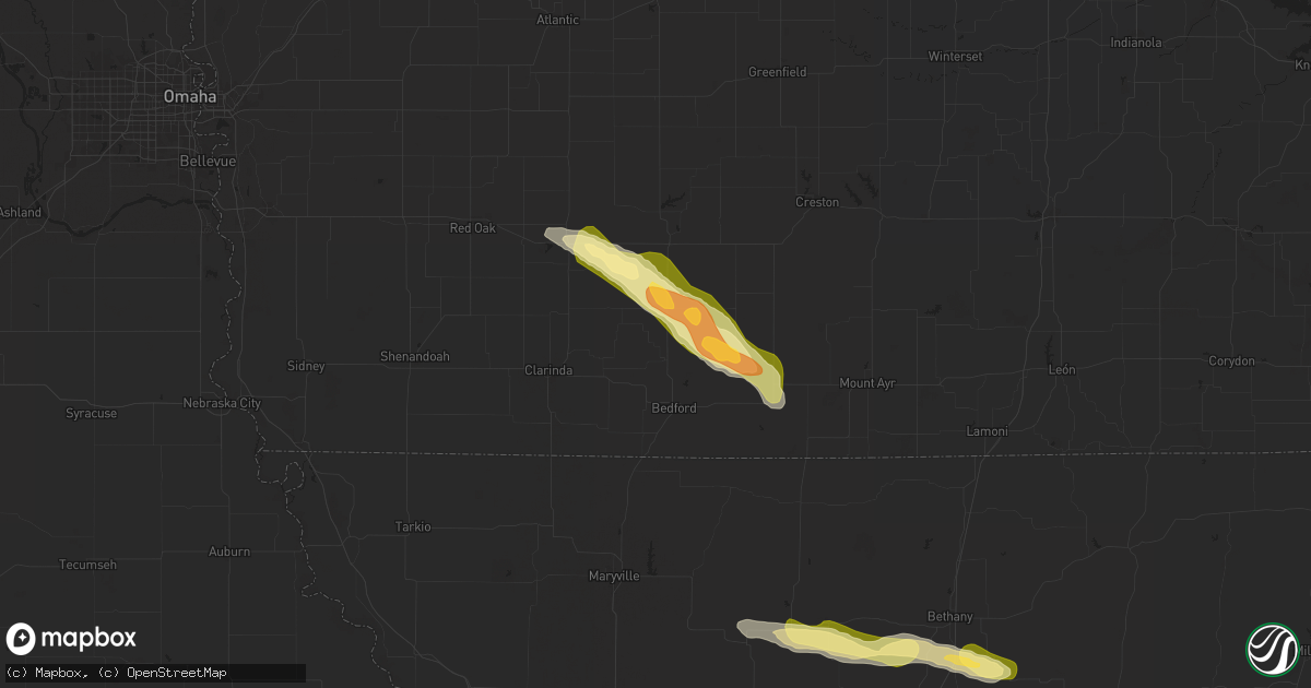Hail map in Gravity, IA on March 26, 2025
