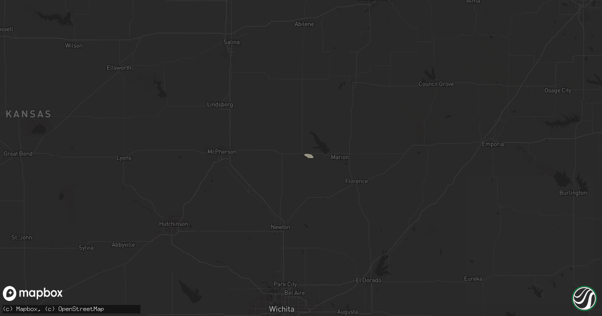 Hail map in Hillsboro, KS on March 26, 2025