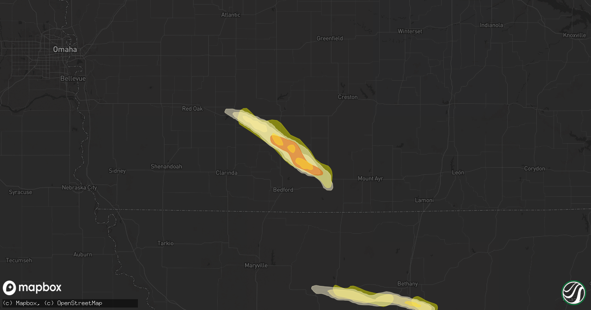 Hail map in Sharpsburg, IA on March 26, 2025