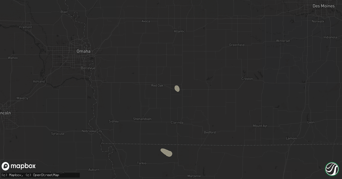 Hail map in Stanton, IA on March 26, 2025