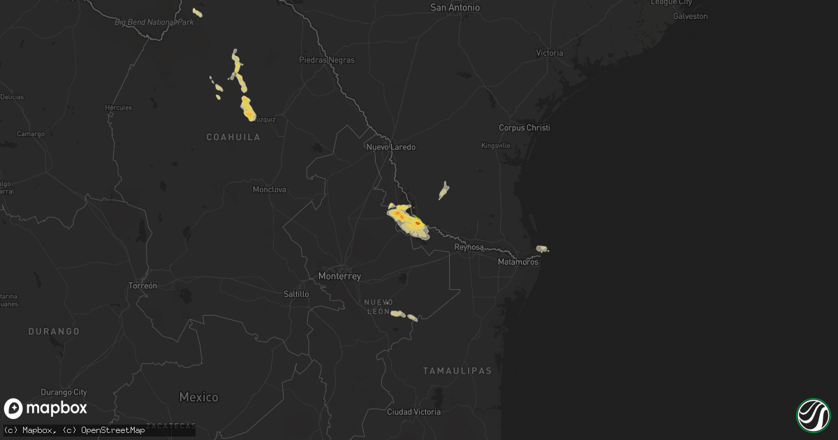 Hail map on March 26, 2025