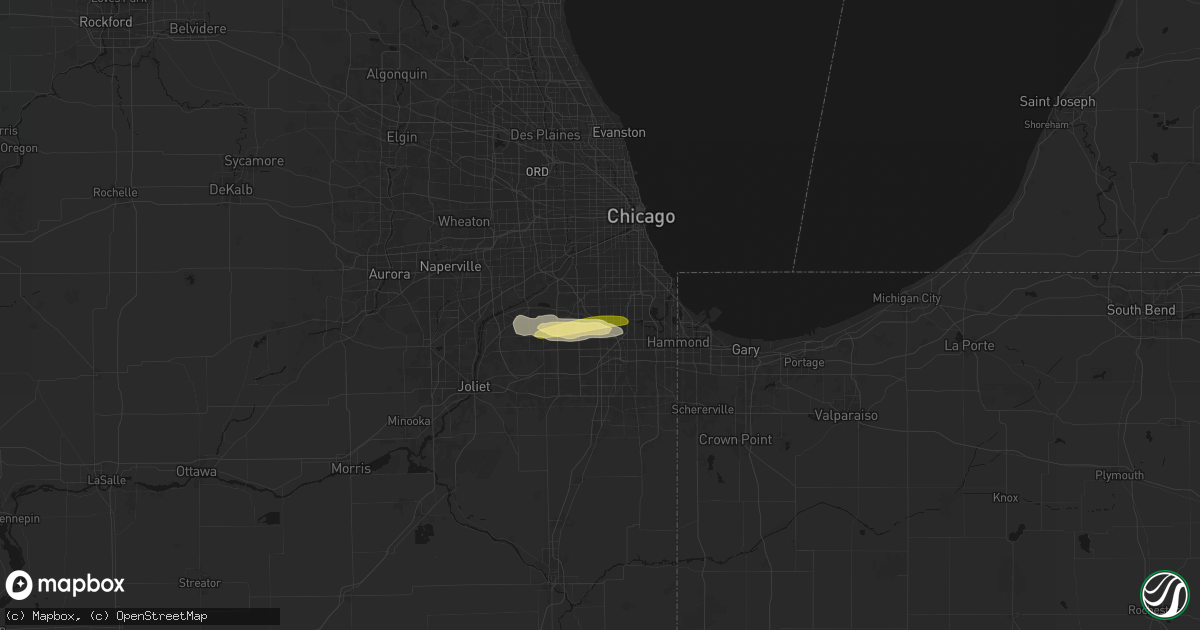 Hail map in Alsip, IL on March 26, 2026