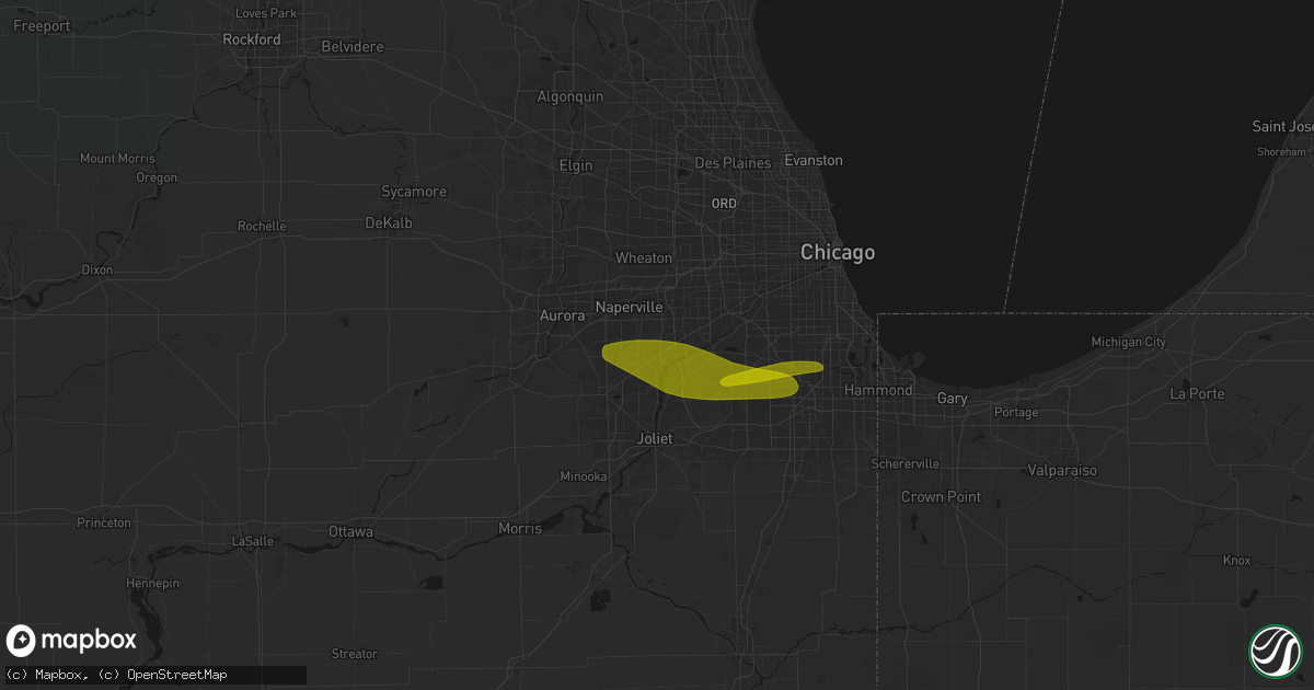 Hail map in Bolingbrook, IL on March 26, 2026