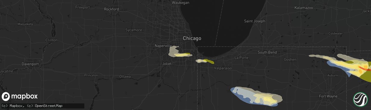 Hail map in Crestwood, IL on March 26, 2026