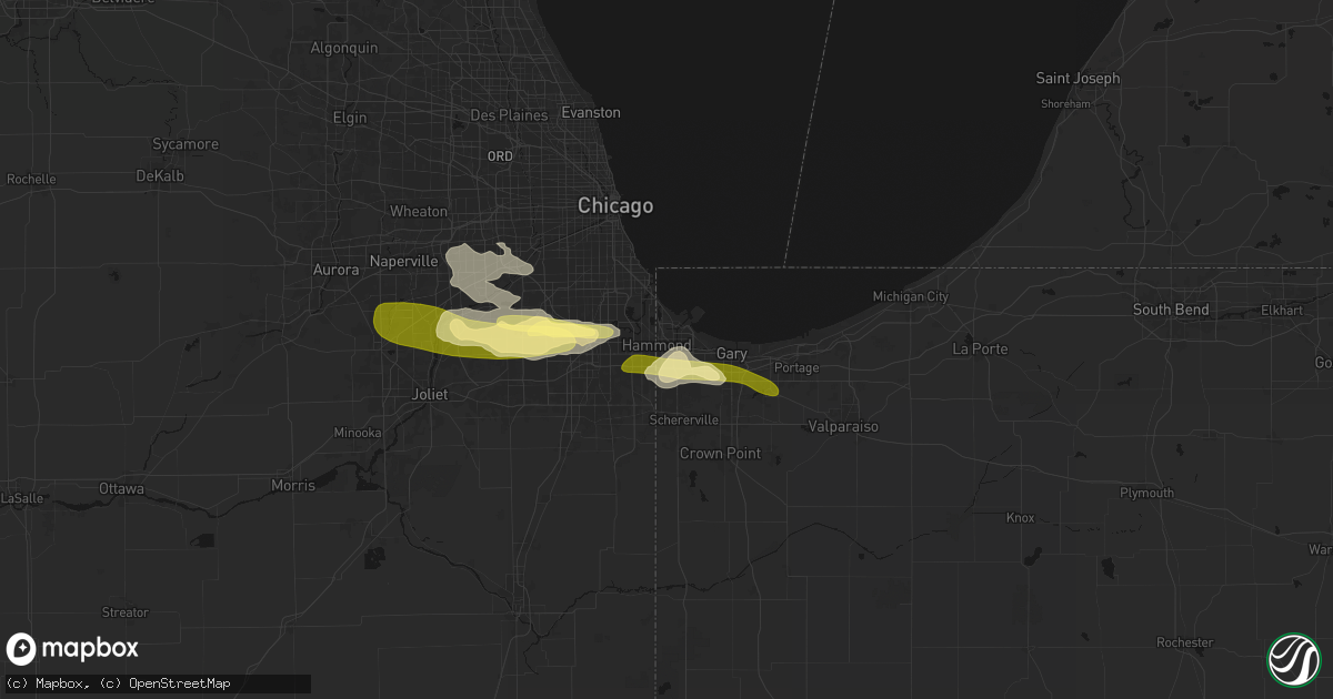 Hail map in Hammond, IN on March 26, 2026