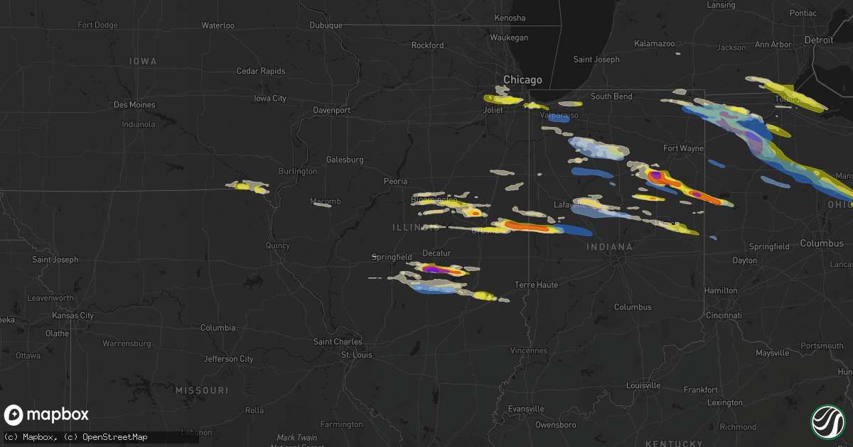 Hail map in Illinois on March 26, 2026