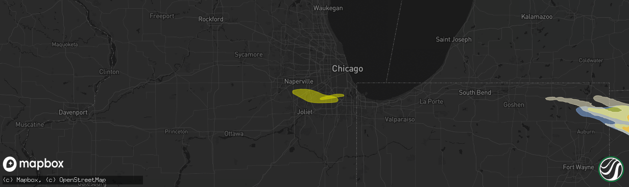 Hail map in Lemont, IL on March 26, 2026