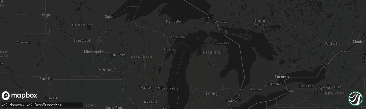 Hail map in Michigan on March 26, 2026
