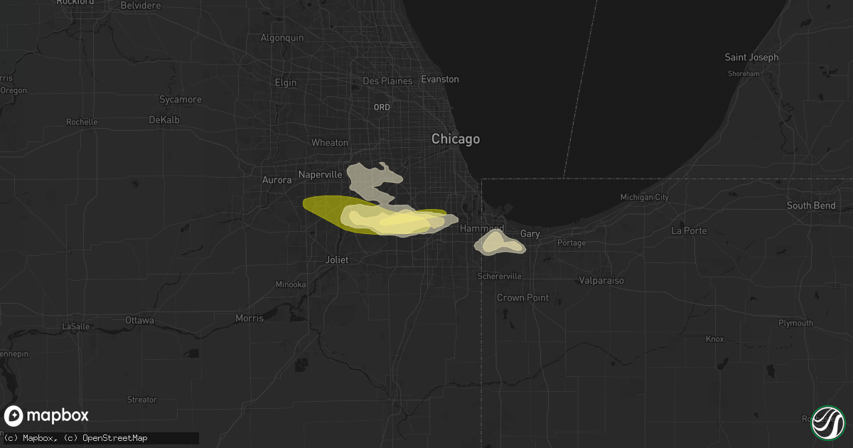 Hail map in Midlothian, IL on March 26, 2026