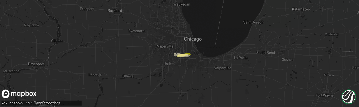 Hail map in Palos Park, IL on March 26, 2026