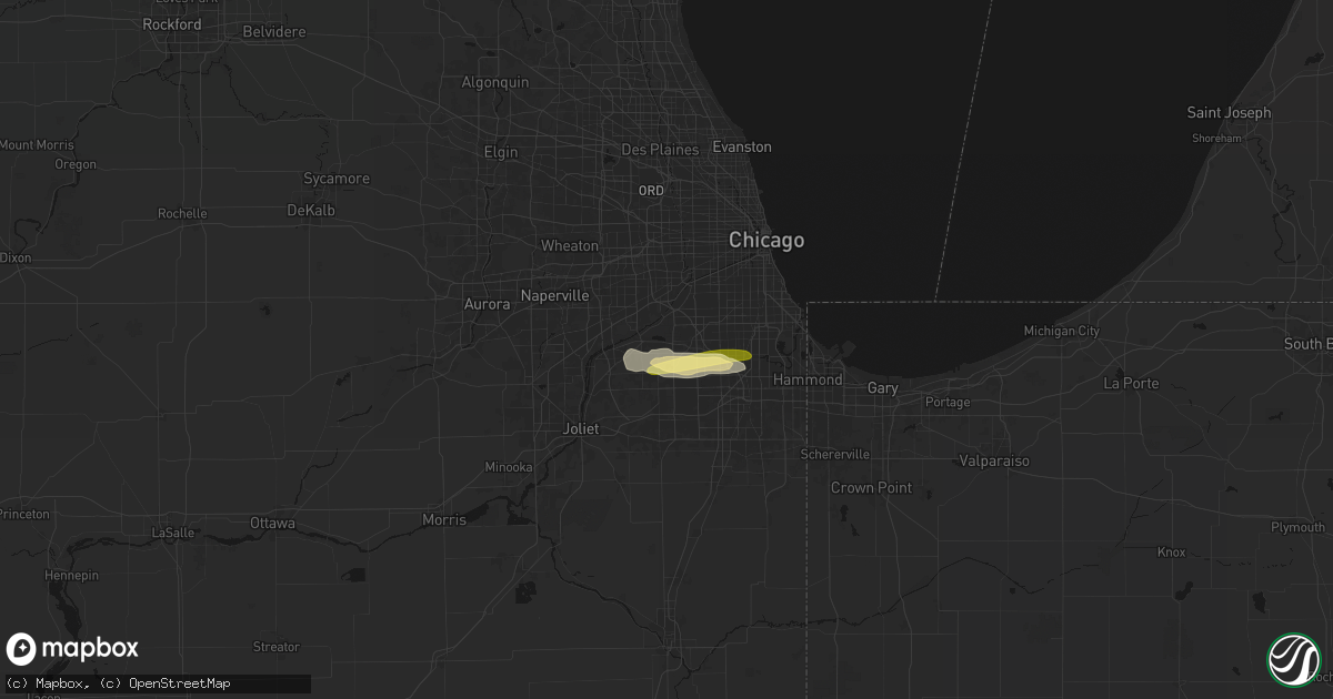 Hail map in Palos Park, IL on March 26, 2026