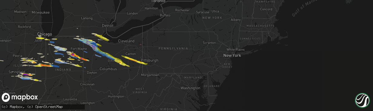 Hail map in Pennsylvania on March 26, 2026
