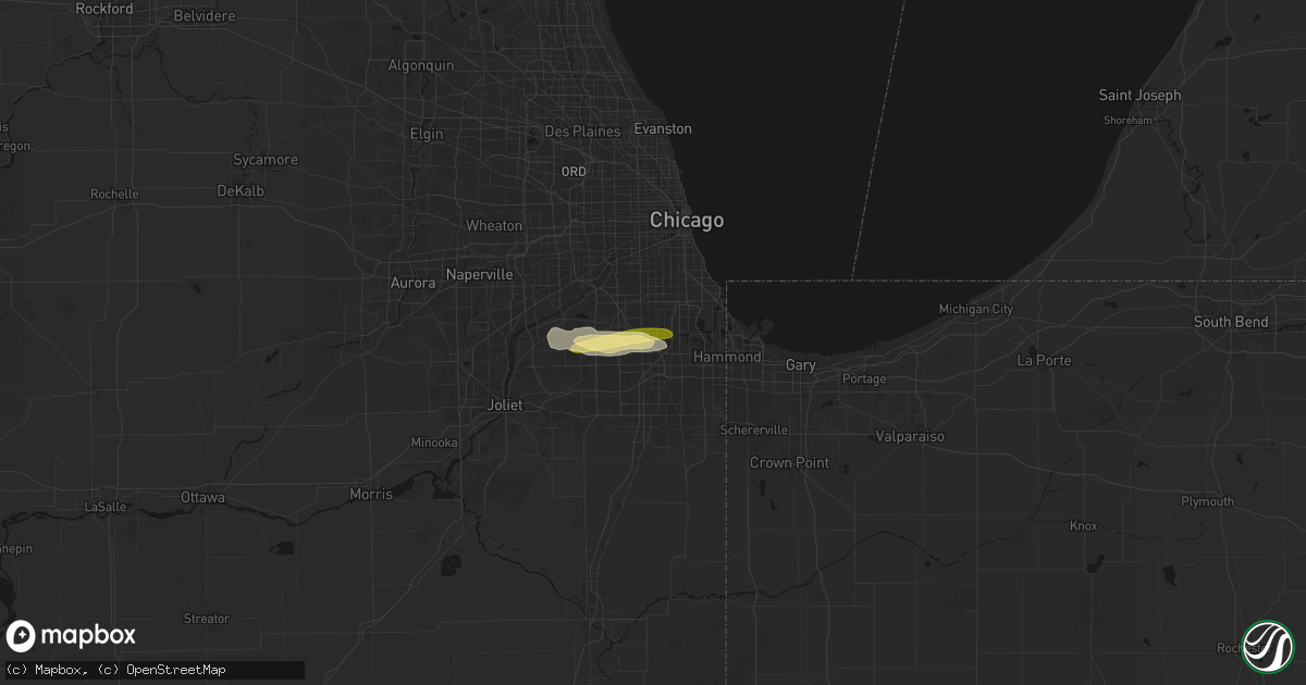 Hail map in Robbins, IL on March 26, 2026