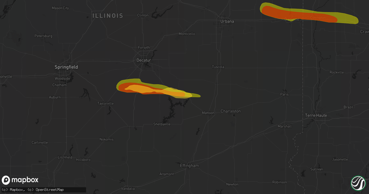 Hail map in Sullivan, IL on March 26, 2026
