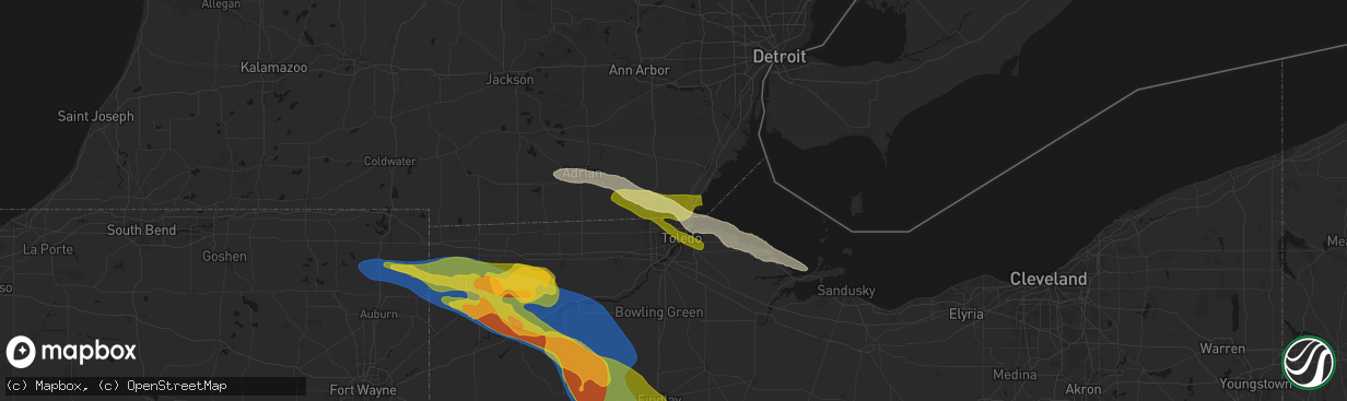 Hail map in Temperance, MI on March 26, 2026