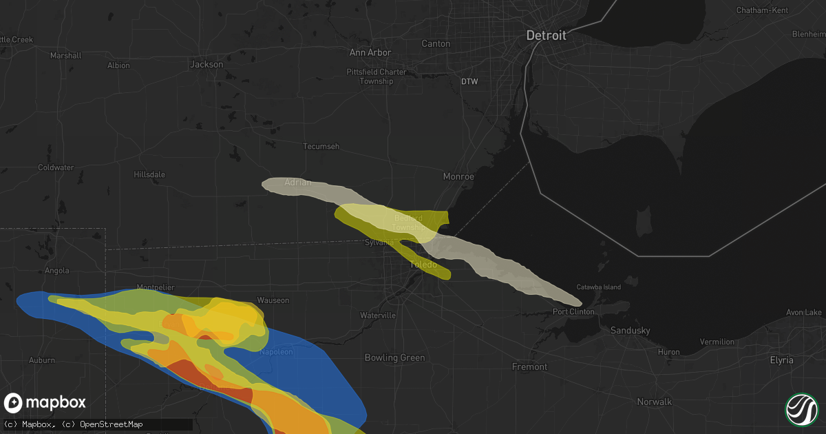 Hail map in Temperance, MI on March 26, 2026