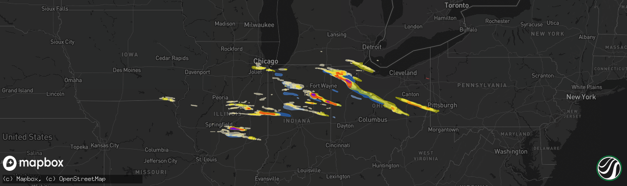 Hail map on March 26, 2026