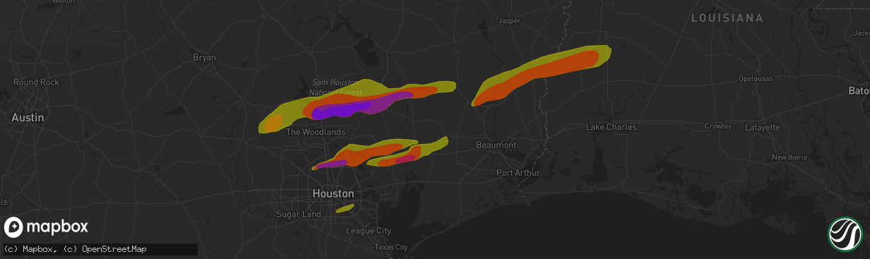 Hail map in Dayton, TX on March 27, 2009