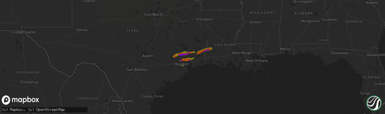 Hail map on March 27, 2009