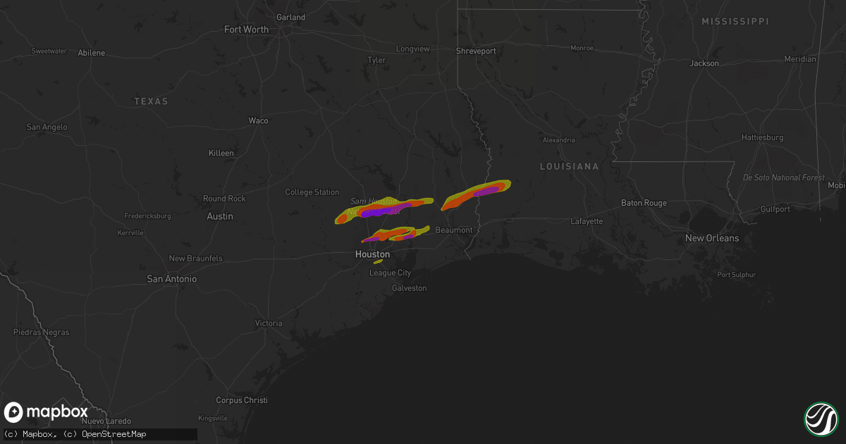 Hail map on March 27, 2009