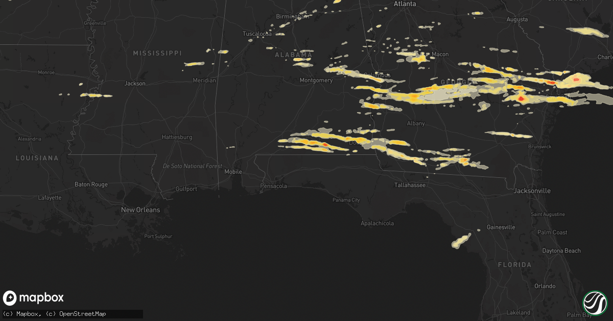 Hail map in Alabama on March 27, 2011