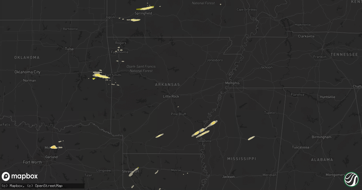 Hail map in Arkansas on March 27, 2014