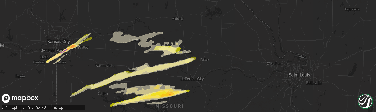 Hail map in Columbia, MO on March 27, 2014