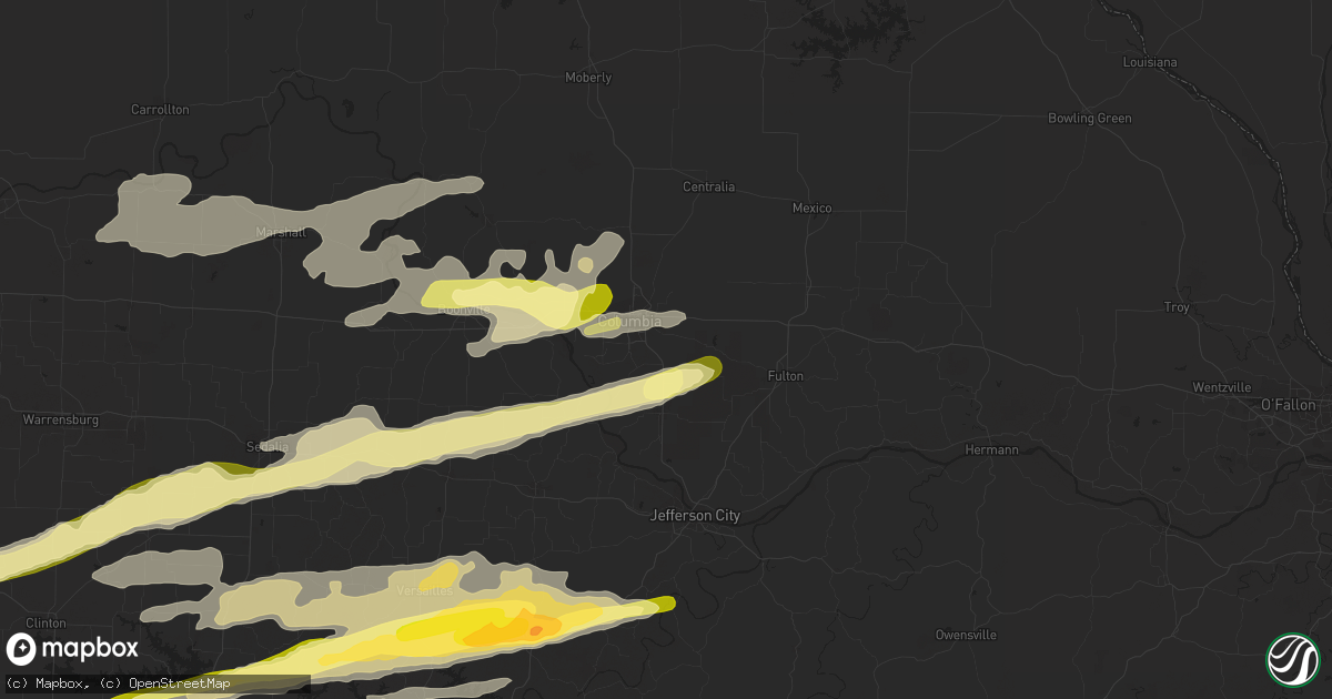 Hail map in Columbia, MO on March 27, 2014