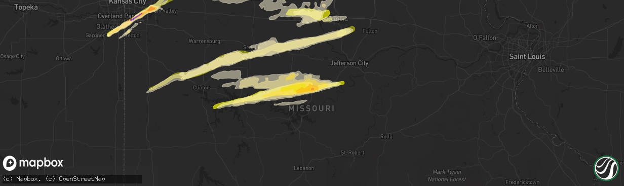 Hail map in Eldon, MO on March 27, 2014