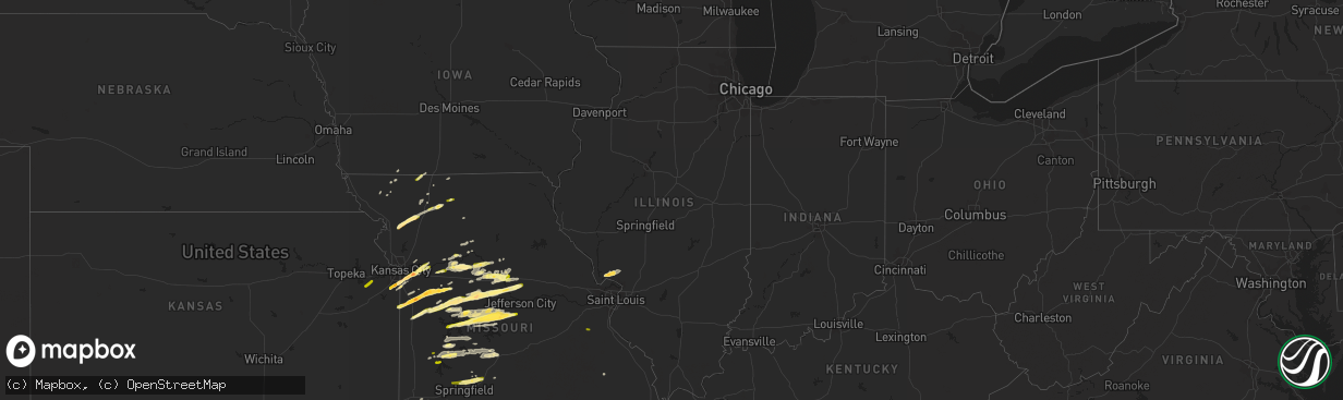 Hail map in Illinois on March 27, 2014