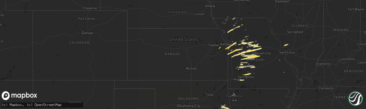 Hail map in Kansas on March 27, 2014