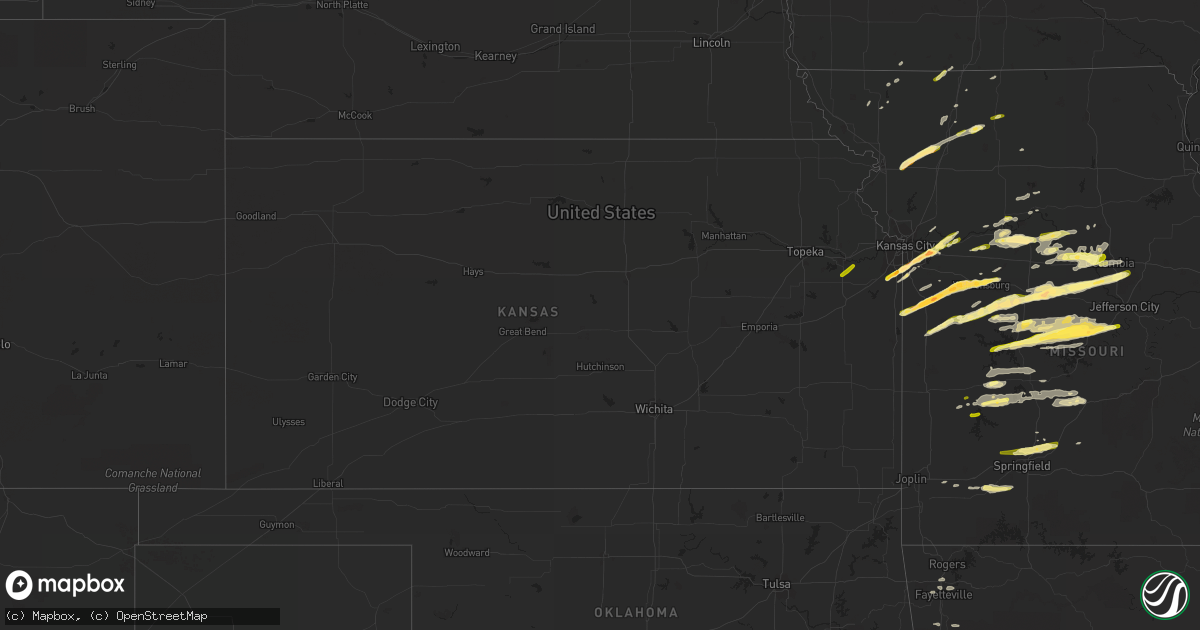 Hail map in Kansas on March 27, 2014
