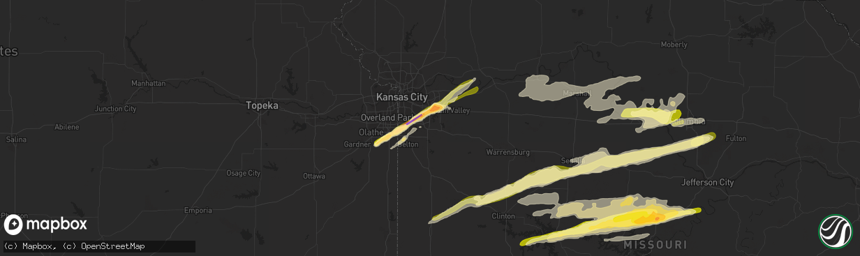 Hail map in Lees Summit, MO on March 27, 2014