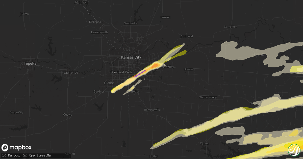Hail map in Lees Summit, MO on March 27, 2014