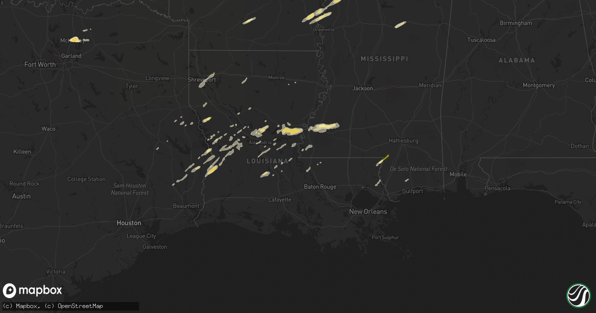 Hail map in Louisiana on March 27, 2014