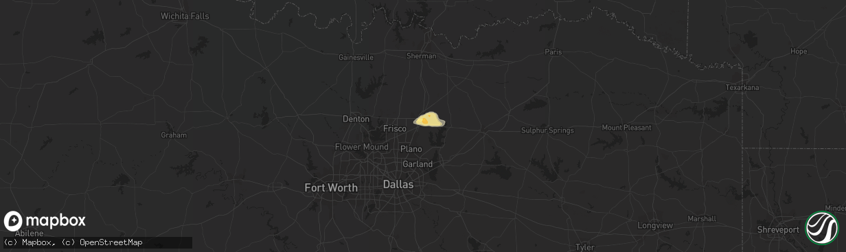 Hail map in Mckinney, TX on March 27, 2014