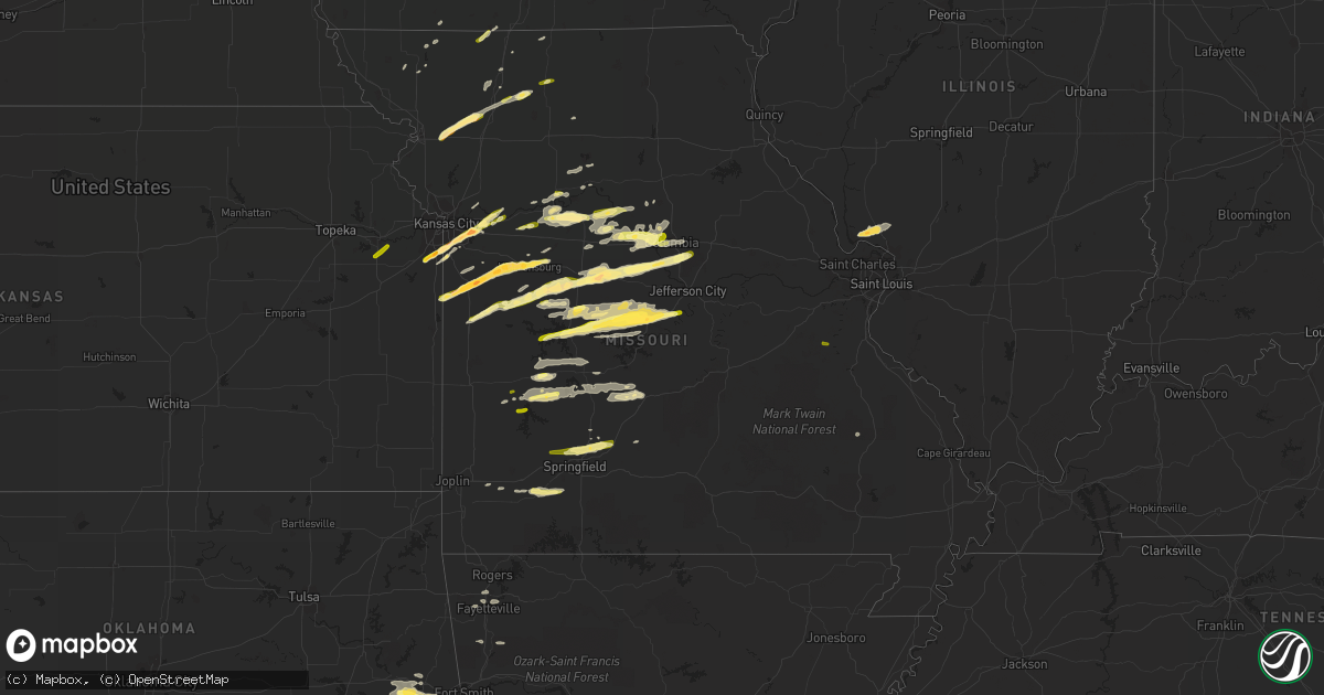 Hail map in Missouri on March 27, 2014