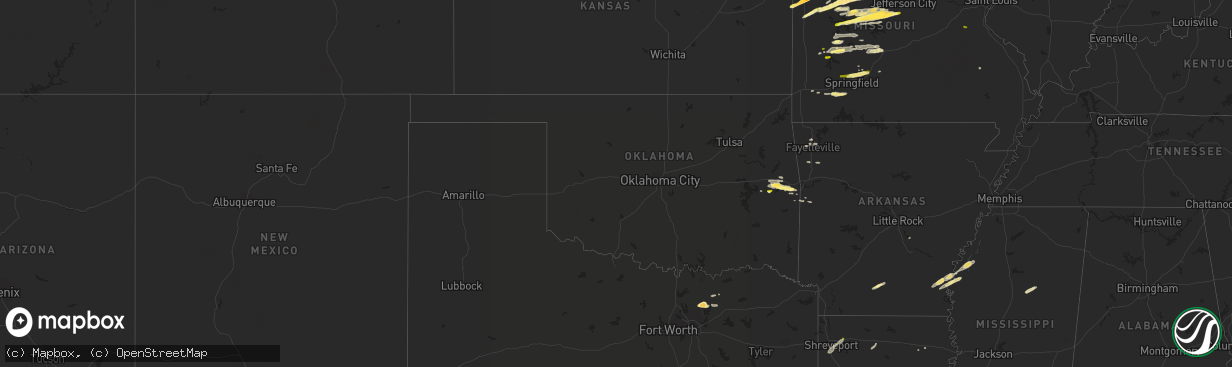 Hail map in Oklahoma on March 27, 2014