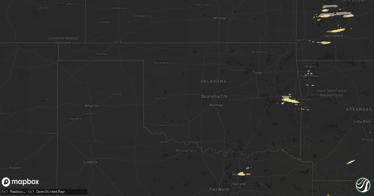 Hail map in Oklahoma on March 27, 2014
