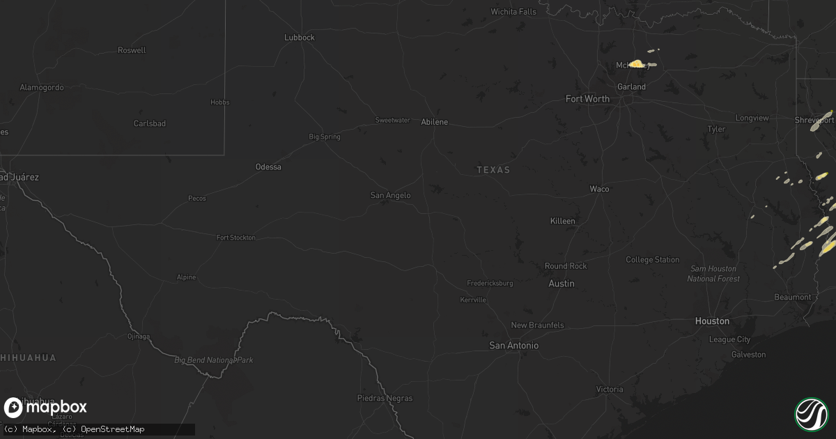 Hail map in Texas on March 27, 2014
