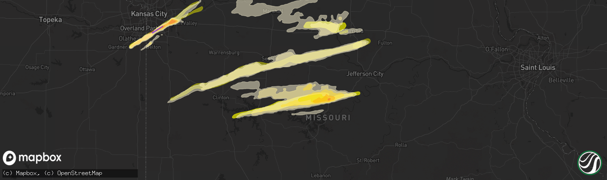 Hail map in Versailles, MO on March 27, 2014