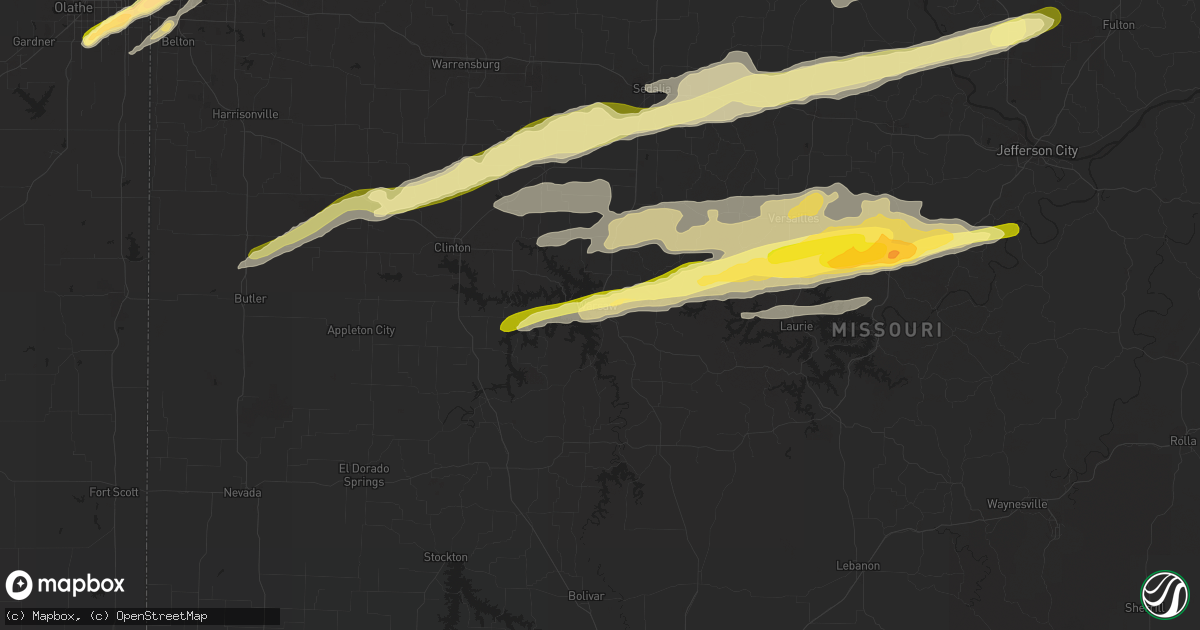 Hail map in Warsaw, MO on March 27, 2014